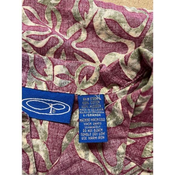 Ocean Pacific Men's Red & Gold Short-Sleeve Casual Button-Up Shirt Large - Picture 10 of 13